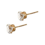 Brilliance Fine Jewelry 10K Gold-Plated Cubic Zirconia Stud Earrings