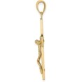 thumbnail image 2 of 14K Yellow Gold Textured Swirl Design Crucifix Charm - 36.9mm, 2 of 6