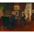 thumbnail image 3 of Ernst Juch 14x12 Black Modern Framed Museum Art Print Titled - Ludwig Anzengruber Visiting Rudolf Von Alt (1903), 3 of 5