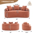 thumbnail image 3 of 65" Curved Loveseat 2-Seater Sofa – No Assembly Chenille Compact Couch with 3 Pillows, 30D High-Density Foam & Spring Support for Small Spaces (300 lb Capacity), 3 of 13