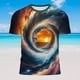 thumbnail image 5 of Ceisia Men's Slim Fit Short Sleeve T-Shirt 3D Natural Landscape Print Ocean & Wave Spring Summer Shirt Gift, 5 of 5