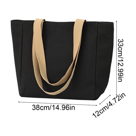Mochila de bolsillo de lona, bolsa de hombro de capacidad grande, bolsa de viaje para mujer universitaria, bolsillo impermeable, ajustable, portátil, tejido de lona duradero, para dormitorio