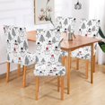 thumbnail image 2 of Yayeee 4 Pack Dining Chair Covers Stretch Parson Chairs Slipcovers Seat Protector, Black Cartoon Snowmen, 2 of 6