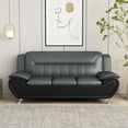 thumbnail image 2 of US PRIDE FURNITURE Eveland 79.2" Faux Leather Pillow Top Arm Sofa-Gray/Black, 2 of 5
