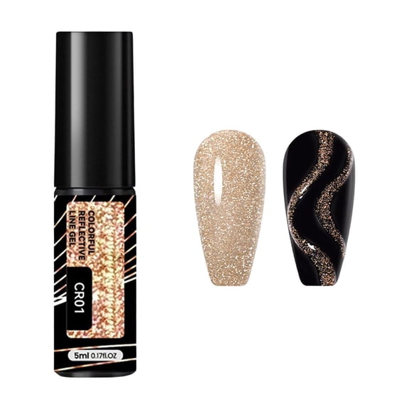 Dynamic Fragmented Diamonds Glitter Gel Nail Polish, Holographic Gel Nail Polish Liner Nail Art Polish, Reflective Glitter Painted Gel Nail Design Polish 5ml, Crystal Cats' Eye Nail Polish Gel