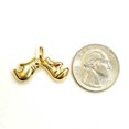 thumbnail image 2 of 14k yellow gold hollow 3D classic boxing gloves charm pendant fine jewelry 1.9g, 2 of 12