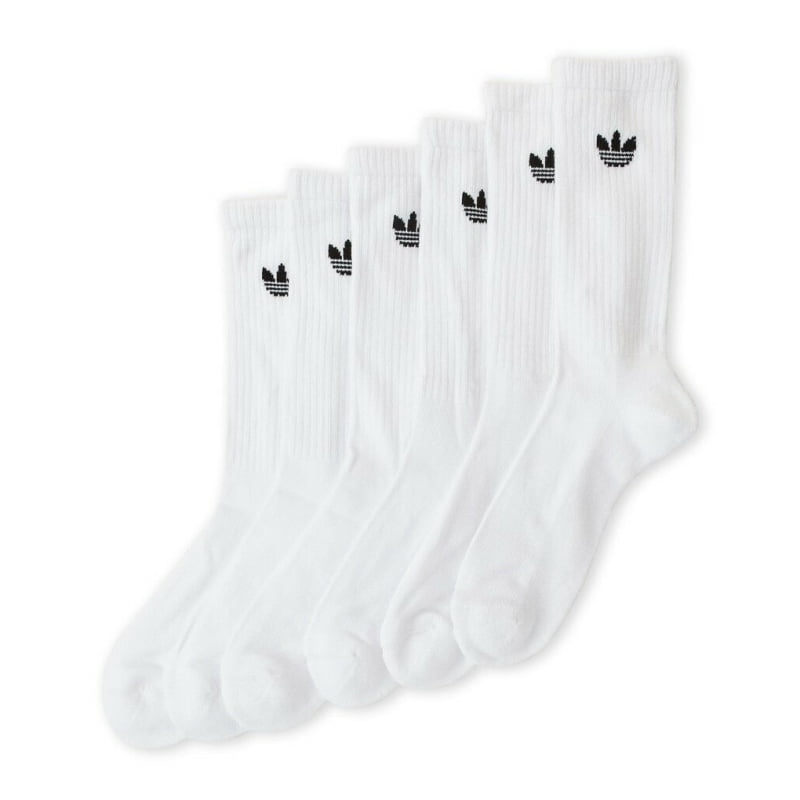 adidas Men's Originals Trefoil 6 Pack Crew Socks, White - Walmart.com