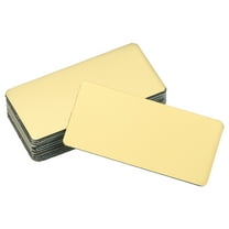 Uxcell 12 Pcs Blank Name Plates, 2 x 1" Engraved Metal Name Plate Laser Strong Adhesive Nameplate Stainless Steel Custom Blank Plates for Signs DIY Crafts, Gold