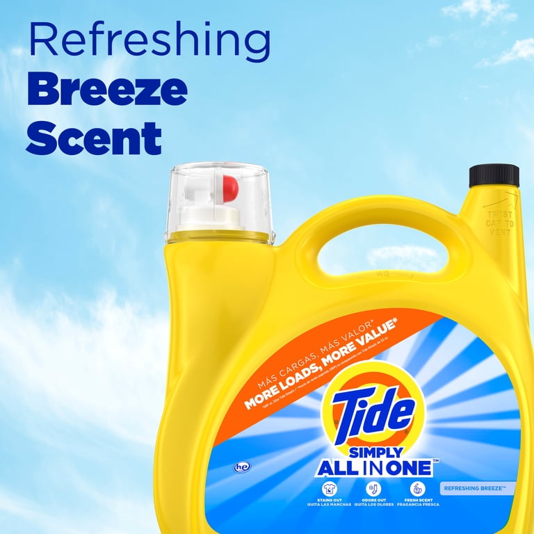 Tide, Liquid Laundry Detergent, 182 fl oz, Refreshing Breeze Scent