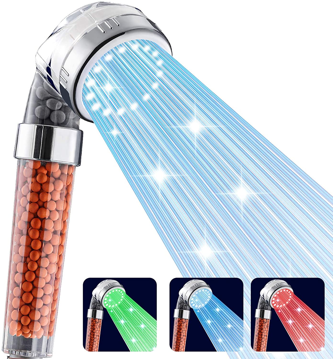 7 Color Changing LED Light-High Pressure Water Saving Tempreture ...