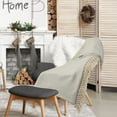 thumbnail image 3 of LR Home Grey/Cream Herringbone All-Natural Cotton Throw Blanket, 3 of 7