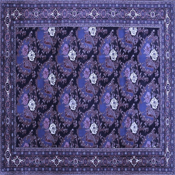 Ahgly Company Indoor Square Persian Blue Traditional Area Rugs, 5' Square