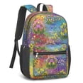 thumbnail image 2 of Pioneer Flower Floral Print Pattern 17" School Backpacks for Teens,Waterproof Oxford Fabric,S-Shape Padded Straps for School,Travel,Hiking,Camping, 2 of 5