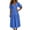 Blue, variant on Iyufng Long Summer Puff Sleeves Dresses for Women V-Neck with Fitted Waist and Back Zipper