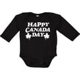 thumbnail image 3 of Inktastic Happy Canada Day with Distressed Maple Leaves Boys or Girls Long Sleeve Baby Bodysuit, 3 of 5