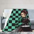 thumbnail image 2 of Demon Slayer Bed Blanket Air Conditioner Quilt Ultra Soft Flannel Blanket All Season Fuzzy Blanket Reversible Fluffy Plush Blanket 40"X30", 2 of 8
