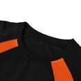 thumbnail image 6 of Daiosportswear Men's Long Sleeve Round Neck Basketball Training Sport T-Shirt Color Block Running Fitness Top Orange-A XXXL, 6 of 8