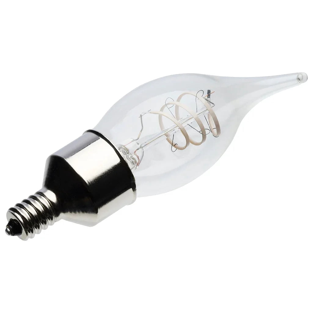 Satco S11526 CA11 LED Light Bulbs 4W 120V 2700K E12 Candelabra Base Dimmable (6 Pack)