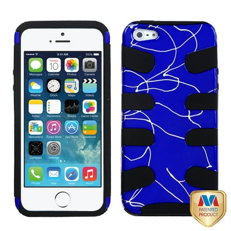 - For iPhone 5s/5 Curved Lines Dark Blue/Black Fishbone Phone Protector Cover