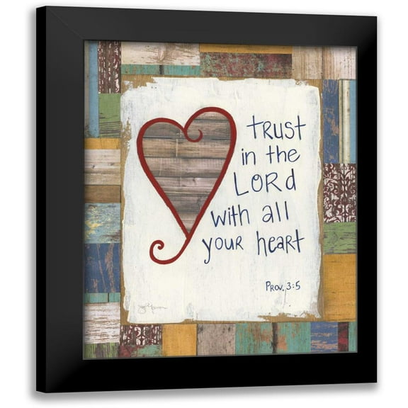 Tava Studios 12x14 Black Modern Framed Museum Art Print Titled - Trust In The Lord