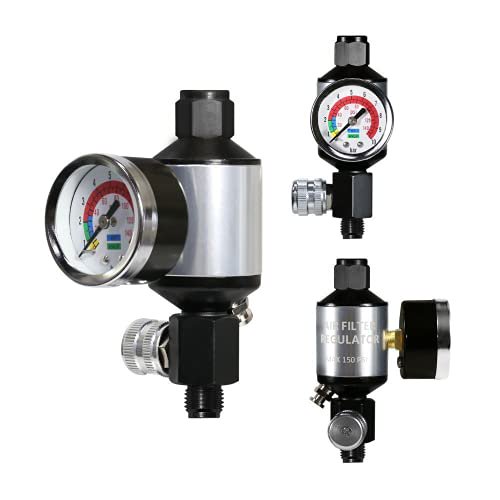 Le LEMATEC Régulateur de Compresseur d'Air et Séparateur d'Eau de Compresseur d'Air avec Jauge. Filtre de Compresseur d'Air AI303-R1