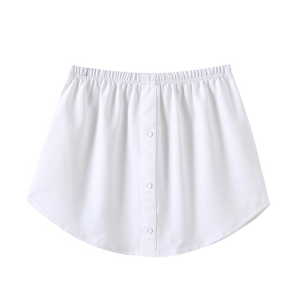 Honeeladyy - Liquidación por menos de 10 $ - Extensor de camisa para mujer, ajustable, capas, falso top, barrido inferior, media longitud, blusa desmontable, dobladillo, minifalda blanca
