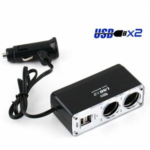 Adaptateur de chargeur de voiture avec 2 USB Ports et 2 Les chaussettes chargent n'importe où à tout moment