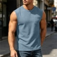 thumbnail image 5 of USNSM Tank Tops Men Waffle Sleeveless Shirt Casual Summer Relaxed Fit Active Tank Top with Pocket Muscle Athletic Beach Shirts Blue XL, 5 of 9