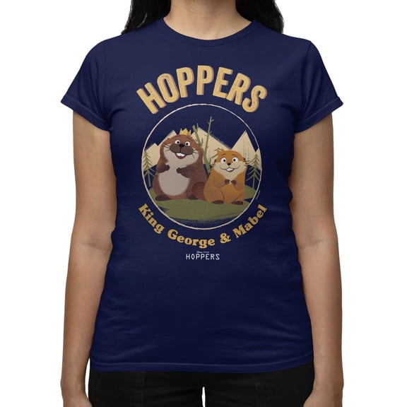 Disney Pixar Hoppers Flat Circle Women's T Shirt (Navy, S-2XL)