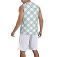 thumbnail image 2 of Naloa Daisy Plaid Blue Basketball Jersey Reversible Men's Mesh Athletic Sports Shirts Training Practice S-4XL3X-Large, 2 of 6
