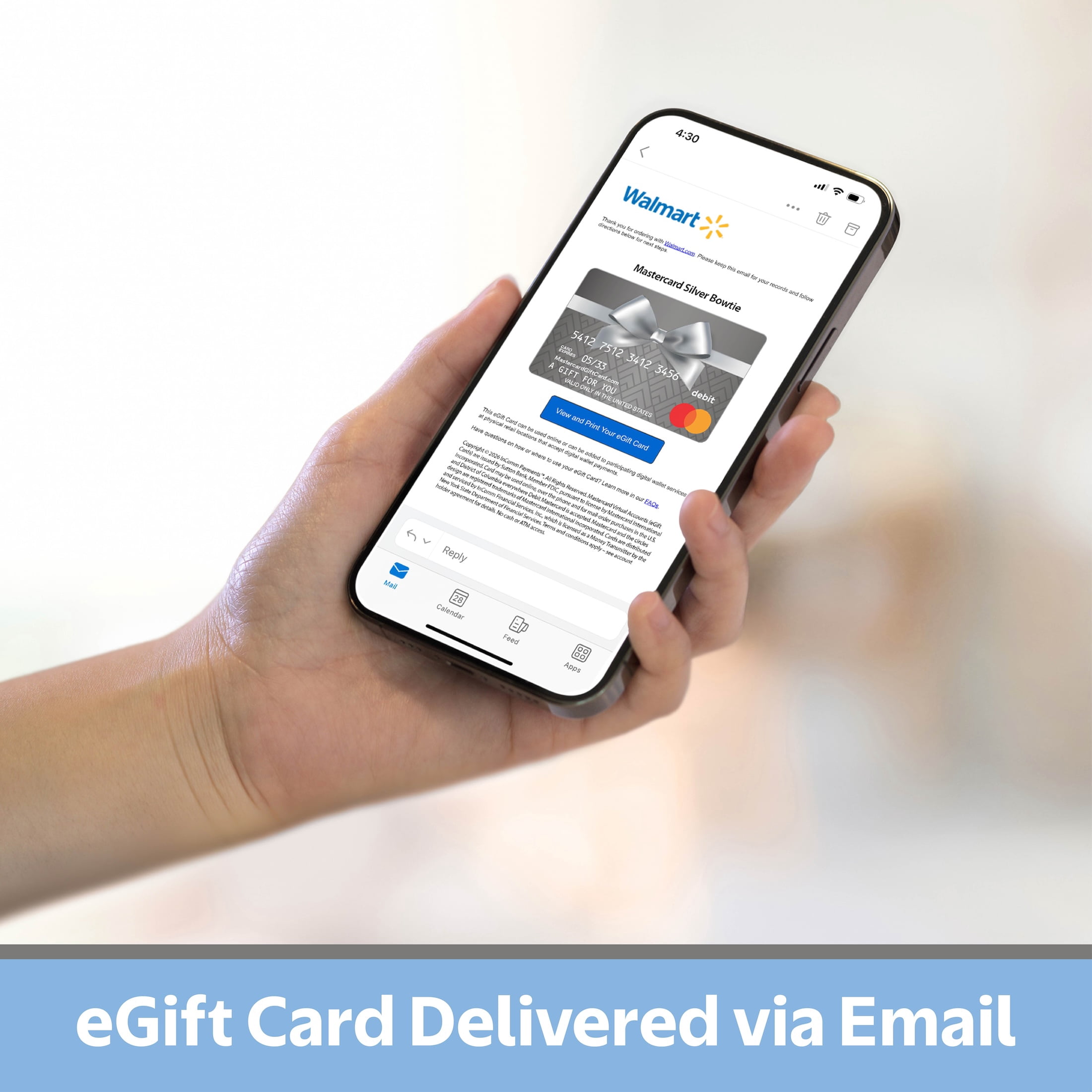 Mastercard® $25 Silver Bowtie eGift Card (Plus $3.84 Purchase Fee) [Email Delivery]