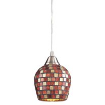 Elk Home 5-Inch Wide Fusion Mini Pendant, Transitional, Satin Nickel - Multicolor