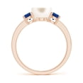 thumbnail image 2 of ANGARA Freshwater Cultured Pearl & Blue Sapphire Engagement Ring in 14K Rose Gold for Women | June Birthstone, Birthday, Anniversary, Jewelry Gift for Women | Pearl Ring, 2 of 8