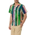 thumbnail image 4 of CAMISA CHIC para Hombre de Rayas Verticales, con Botones, Cuello de Punta, de Manga Corta, Talla M, Verde, 4 of 6