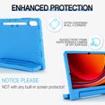 thumbnail image 3 of for Samsung Galaxy Tab S9 Plus/S9 FE Plus 12.4" SM-X810/SM-X816B/SM-X818U 2023 case, Shockproof, Silicone Rubber EVA Portable Handle Stand Protective Kids Cover Case, Blue, 3 of 5