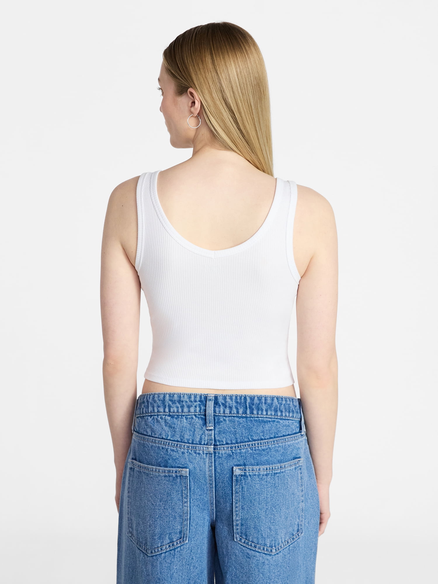 No Boundaries Cropped V-Neck Tank Top, Women’s XXS-XXL