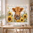 thumbnail image 4 of Highland Calf with Checkered Bandana, Cheerful Farmhouse Style for Animal Lovers, Pastoral Wall Art, Housewarming Gift, Tapestry Wall Hanging for Kitchen and Entryway, 4 of 6