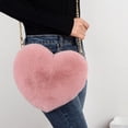 thumbnail image 5 of Cellphone Purse Plush Heart Shaped Crossbody Bag with Chain, 5 of 5