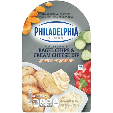 Philadelphia Multigrain Garden Vegetable Bagel Chips Cream Cheese Dip, 2.5 Oz. Walmart.com Philadelphia Multigrain Garden Vegetable Bagel Chips Cream Cheese Dip, 2.5 Oz. Walmart.com
