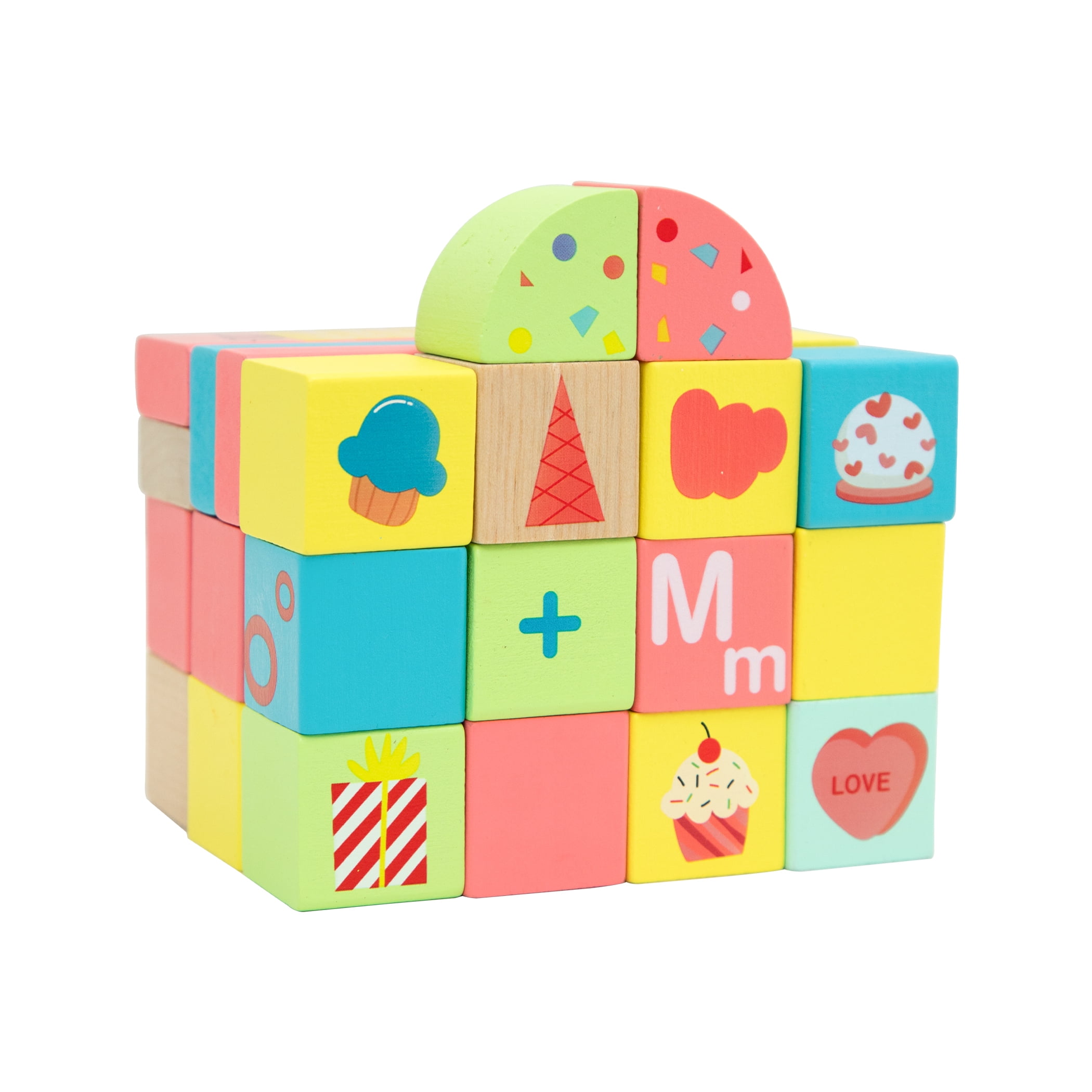 Babys First Basic Block Set - 12 Colorful Wooden Cubes (Made In German –  Kidding Around NYC