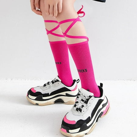 

Gubotare Thigh High Socks Womens Fuzzy Socks Winter Warm Fluffy Soft Slipper Home Sleeping Cute Animal Socks Hot Pink One Size