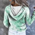 thumbnail image 6 of Women's Hoodies Sweatshirts Fashion Sweatshirt with Casual Long Sleeve Tie-Dye Gradient Printed Hoodie Style for Everyday Comfort Green S, 6 of 6