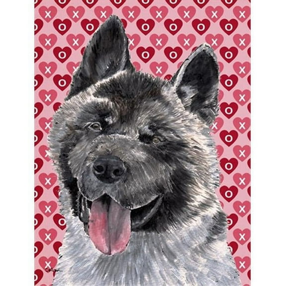 Akita Hearts Love And Valentines Day Flag Garden Size