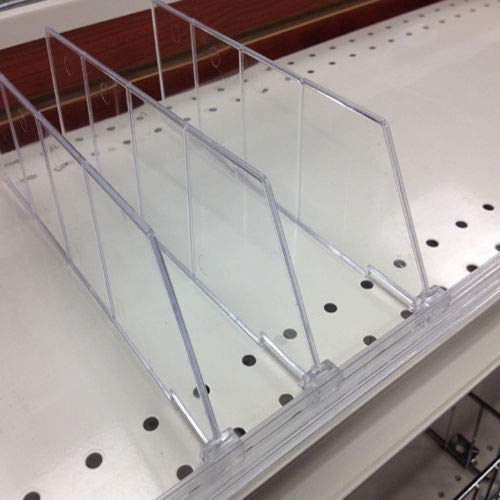 12 L Clear Self Adhesive Plastic Shelf Divider - Store Fixtures Direct