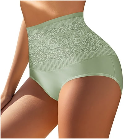 Plus Size Women Underwear  Women Solid Color Patchwork Briefs Panties Underwear Knickers Bikini Underpants Green XL