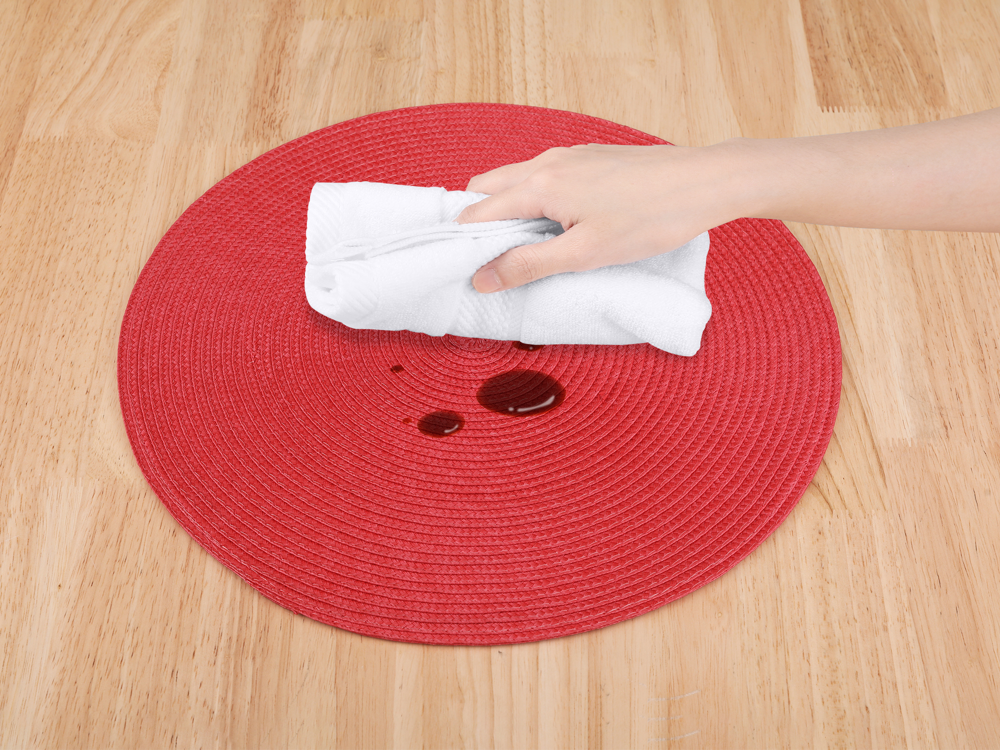 Unique Bargains Rustic Placemats Set of 6 Woven Placemats Red