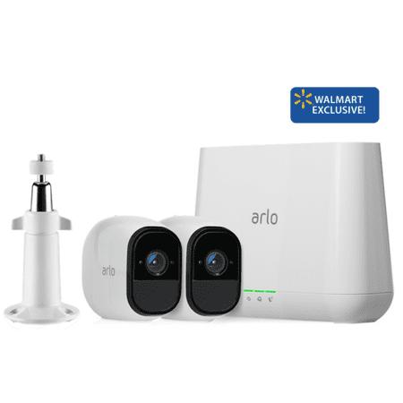 Arlo Pro Indoor/Outdoor 720p Security Camera System by Netgear with 2 Rechargeable Wire-Free HD Cameras with Audio, Night Vision, plus FREE Outdoor Mount