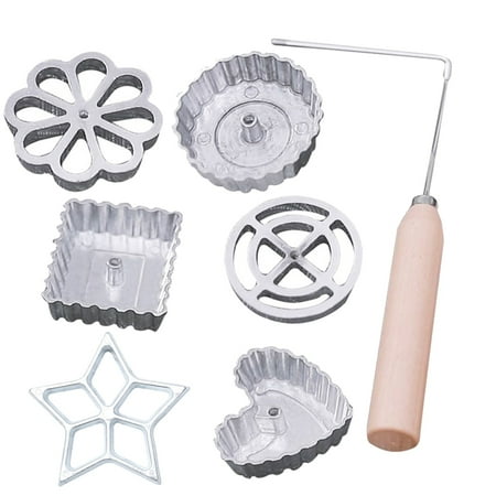 

UDIYO Rosette Mold 7Pcs/Set Beautiful Flower Shape Rosette Mold Reliable Anti-corrosion Metal Frying Timbale Mold Kitchen Tools