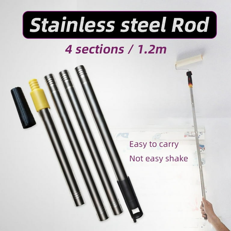 Extension Pole 1.2m Stainless Steel Telescopic Pole Removable Cleaning Pole