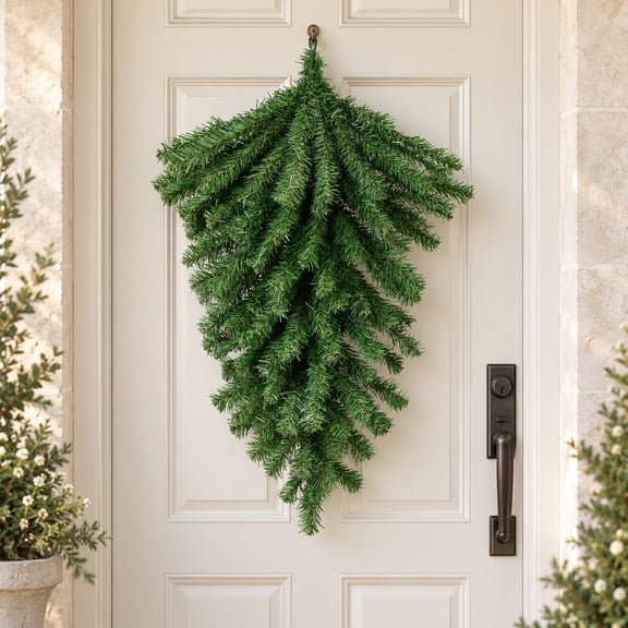 Northlight Canadian Pine Artificial Christmas Teardrop Swag - 32" - Unlit